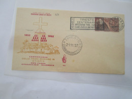 FDC Italie Trieste Libero Centenario Della Prima Missione In Etiopia 21/11/52 - Other & Unclassified