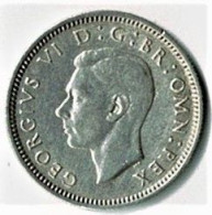 GRANDE BRETAGNE / SIX PENCE / GEORGES VI / 1944 ,: ETAT TTB + / ARGENT - Sonstige & Ohne Zuordnung