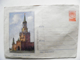 Cover Ussr Postal Stamped Stationery Russia Moscow Kremlin - 1950-59