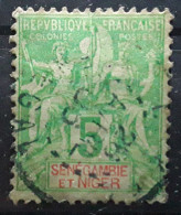 SENEGAMBIE ET NIGER  1903 , Type Groupe Yvert No 4, 5 C Vert Jaune  Obl Centrale   ,TB - Gebraucht