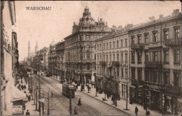 ! Alte Ansichtskarte Aus Warschau, Warszawa, Straßenbahn, Tramway, Feldpost, Polen - Polonia