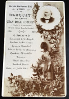 Rare Menin Menu Commémoratif Société Guillaume Tell Jean De La Royere Photo Léon Wallecan Bouteille Champagne 1901 - Menen