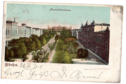Allemagne --MUNICH--1901 -Maximilianstrasse...colorisée.. Cachet  Rouge  Au Verso + Cachet  INGOLSTADT - Muenchen