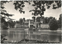 H3628 Torino - Il Po Ed Il Castello Medioevale - Barche Boats Bateaux / Viaggiata 1957 - Castello Del Valentino