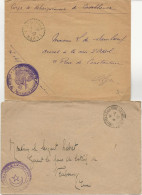 MAROC - 2 LETTRES FRANCHISES MILITAIRES --CORPS DEBARQUEMENT DE CASABLANCA + SPAHIS MAROCAINS -1907 ET 1918 - Lettres & Documents