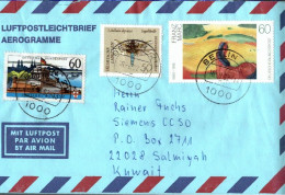 ! 1992 Luftpostleichtbrief Aus Berlin Nach Kuwait, Aerogramme - Brieven En Documenten
