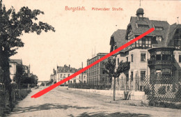 AK Burgstädt Mittweidaer Straße Postamt Eisenbahn Brücke Bahnhof Gasthof ? A Taura Markersdorf Claußnitz Mühlau Chemnitz - Burgstädt