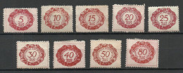 LIECHTENSTEIN 1920 Michel 1- 9 * Portomarken - Impuesto