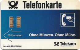 Germany - CeBit '90 - Fit Für Die Zukunft - A 03-03.90 - 20U, 14.000ex, Used - A + AD-Series : Werbekarten Der Dt. Telekom AG