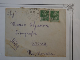 AD20 ALGERIE   BELLE LETTRE 1947  HUSSEIN DEY  A ARONA ITALIA  +PAIRE DE TP + AFFR. INTERESSANT+++ - Lettres & Documents