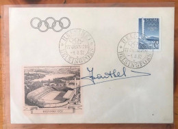 (047) OLYMPICS 1952 FINLAND - FDC - *SIGNED* K.BATHEL GOLD MEDAL - Stadium **NHM - Verano 1952: Helsinki