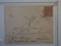 AD20 EMPIRE OTTOMAN TURQUIE  BELLE LETTRE RECO. RR 1899    A MILANO REDISTRIB. ARONA  ITALIA + + AFFR. PLAISANT+++ - Covers & Documents