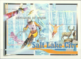 Guinea 2002, Olympic Games In Salt Lake City, Sking, Rendeer, Satellite, BF  IMPERFORATED - Hiver 2002: Salt Lake City