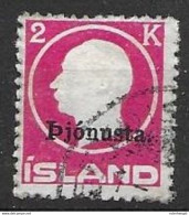 1930 Iceland Official Stamp VFU With Dot After A Letter 50 Euros - Service