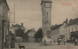 78 , Cpa  FRENEUSE , Place De L'Horloge (0820) - Freneuse