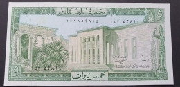 Billete De Banco De LIBANO - 5 Livres, 1986  Sin Cursar - Liban