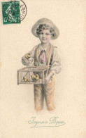 Joyeuses Pâques * CPA Illustrateur * Vienne Viennoise * Enfant Child Cage Poussins * 1910 - Easter