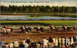 Florida Miami Hialeah Park Horse Racing Horses Parading Before A Race 1954 Curteich - Miami