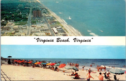 Virginia Virginia Beach Split View Aerial View And Beach Scene - Virginia Beach