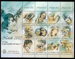 SAN MARINO 2002  NATALE  BF MNH - Blocchi & Foglietti