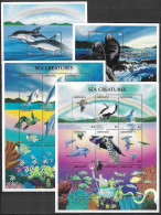 Grenada 1996 MiNr. 3314 - 3333 (Block 441-2) Marine Life Fishes,Turtles, Dolphins 2 M/sh + 2 S/sh MNH** 40,00 € - Dauphins