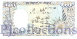 CONGO REPUBLIC 1000 FRANCS 1992 PICK 11 AUNC - Republik Kongo (Kongo-Brazzaville)
