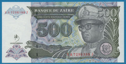 ZAIRE 500 N.ZAIRES 15.02.1994 # XA7298199J P# 64A Mobutu - Zaïre