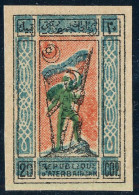 AZERBAIJAN 1920 Mi 2x SOLDIER AND FLAG DISPLACED COLORS - Azerbaïdjan