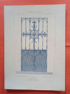 LES METAUX OUVRES 1884 LITHO FER FONTE CUIVRE ZINC " PORTE Mr BAUDRIT SERRURIER A SAINT MANDE " 1 PLANCHE - Architecture