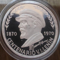 Equatorial Guinea 75 Pesetas 1970 100 Years Since The Birth Of Volodymyr Ilyich Lenin Silver - Guinea