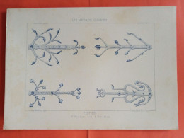 LES METAUX OUVRES 1884 LITHO FER FONTE CUIVRE ZINC " PENTURES Mr WYSENHAM SERRURIER A ROTTERDAM " 1 PLANCHE - Architecture