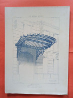 LES METAUX OUVRES 1884 LITHO FER FONTE CUIVRE ZINC " MARQUISE Mr PERRAULT SERRURIER A PARIS " 2 PLANCHES - Architecture