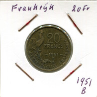 20 FRANCS 1951 B FRANCIA FRANCE Moneda #AM682.E - 20 Francs