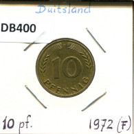 10 PFENNIG 1972 F BRD ALEMANIA Moneda GERMANY #DB400.E - 10 Pfennig