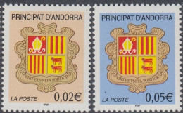 Andorra, French, 2002, Heraldry, Definitives, MNH, Michel 577-578 - Nuovi