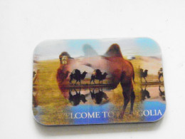 3D Stereo, I Think Taht This Magnet BUT The Magnet Is Missing!  ? 8x12cm Animals Camel Camels Welcome To Mongolia - Animals & Fauna