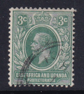 East Africa & Uganda Protectorates: 1912/21   KGV    SG45a   3c   Deep Blue-green   Used - East Africa & Uganda Protectorates