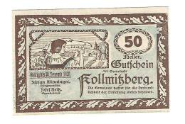 **Austria Notgeld Kollmitzberg 50 Heller  462a - Autriche