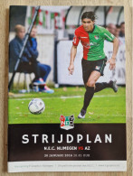 Programme NEC Nijmegen - AZ Alkmaar - 30.1.2016 - KNVB Eredivisie - Holland - Programm - Football - Navarone Foor - Libros