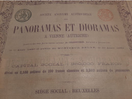 S.A. Austro - Belge Des Panoramas Et Dioramas à Vienne (Autriche) - Action De Jouissance - Vienne - Bxl 19 Avril 1888. - Tourisme