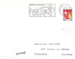 Curiosité Sur Lettre Fresnay-sur-Sarthe 1964 20-11 "anomalie Dans Le Bloc Dateur L'année 1964 Est En Haut Au Lieu Du Bas - Brieven En Documenten