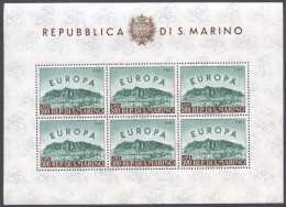 San Marino, 1961, Europa Cept, Monte Titani, MNH Sheetlet, Michel 700 - Nuevos