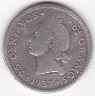 Republique Dominicaine . 25 Centavos 1937 , Argent, KM# 20 - Dominicaanse Republiek