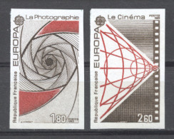 France, 1983, Europa Cept, Photography, Film, Intellectual Property, Imperforated, MNH, Michel 2396-2397 - 1981-1990