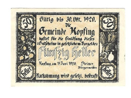 **Austria Notgeld Kopfing  50 Heller   465a - Autriche