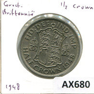 HALF CROWN 1948 UK GBAN BRETAÑA GREAT BRITAIN Moneda #AX680.E - K. 1/2 Crown