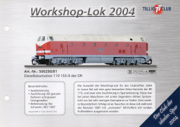 Catalogue TILLIG 2004 Sammelkarten - Modelle Des TILLIG-TT-CLUB Spur TT - Deutsch