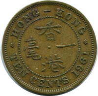 10 CENTS 1961 HONG KONG Moneda #BA160.E - Hong Kong