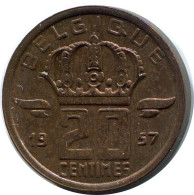 20 CENTIMES 1957 Französisch Text BELGIEN BELGIUM Münze #BA399.D - 25 Centimes