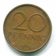 20 PFENNIG 1969 DDR EAST DEUTSCHLAND Münze GERMANY #DE10031.3.D - 20 Pfennig